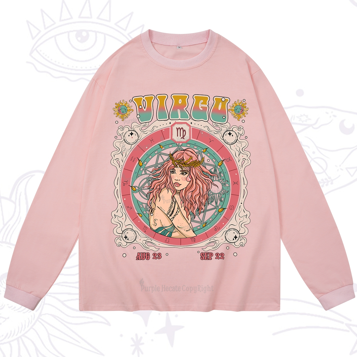 Purplehecate Virgo Cosmic Zodiac Long Sleeve T-Shirt