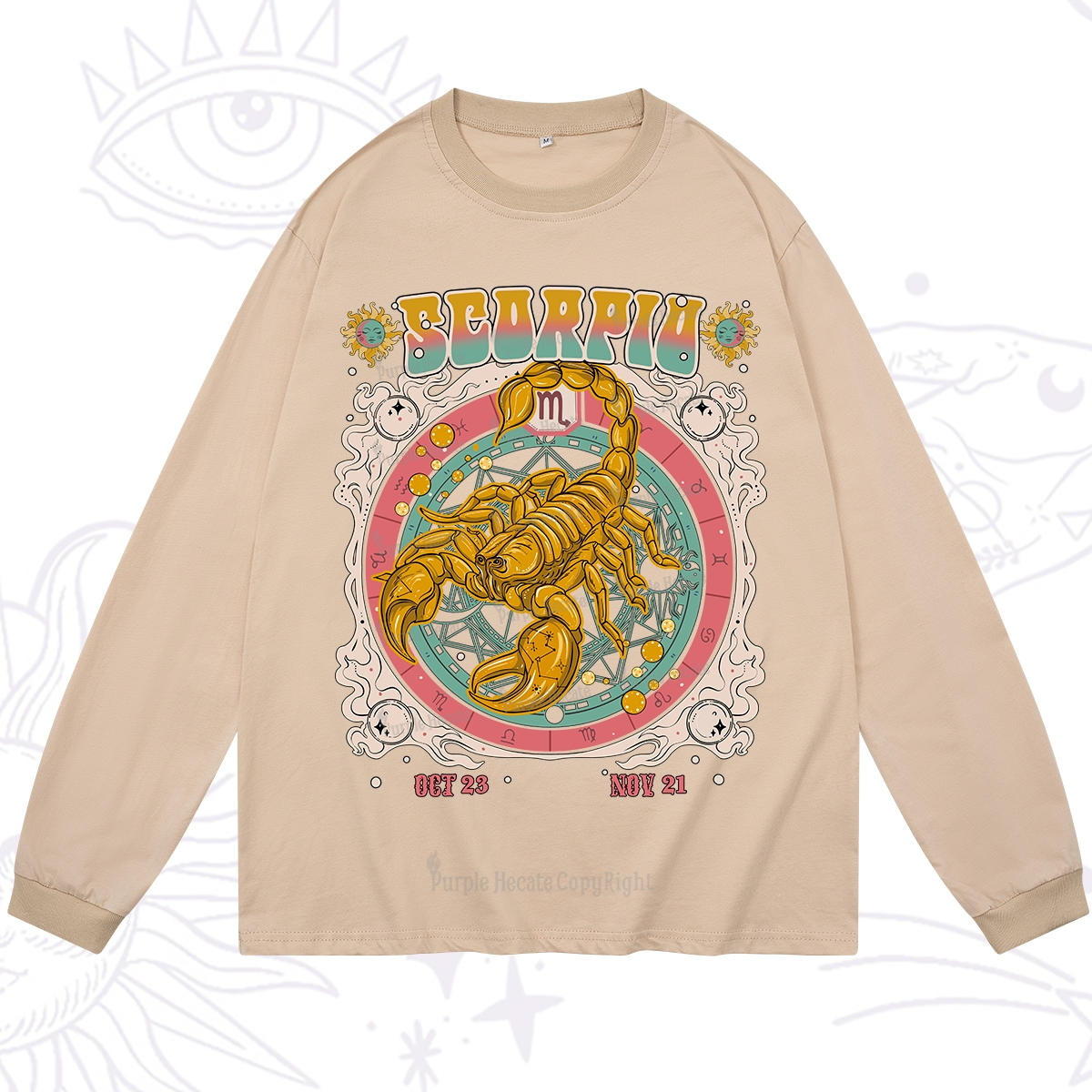 Purplehecate Scorpio Cosmic Zodiac Long Sleeve T-Shirt