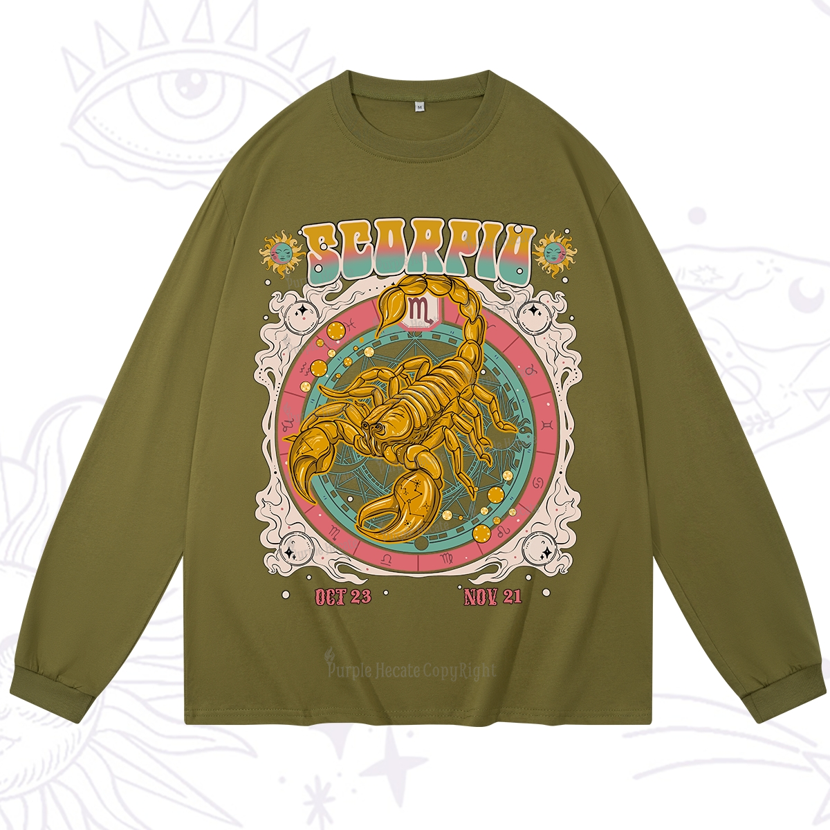 Purplehecate Scorpio Cosmic Zodiac Long Sleeve T-Shirt
