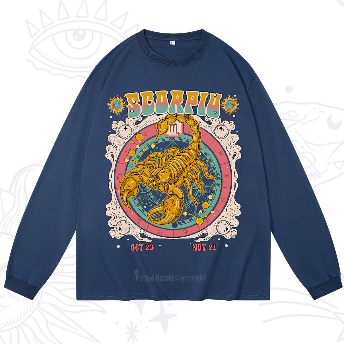 Purplehecate Scorpio Cosmic Zodiac Long Sleeve T-Shirt