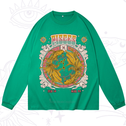 Purplehecate Pisces Cosmic Zodiac Long Sleeve T-Shirt