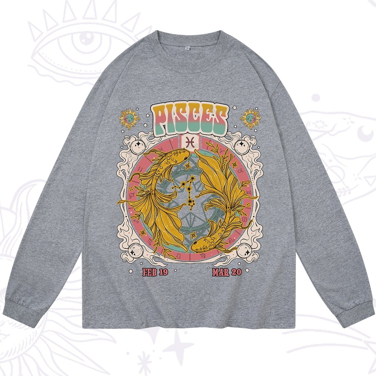 Purplehecate Pisces Cosmic Zodiac Long Sleeve T-Shirt