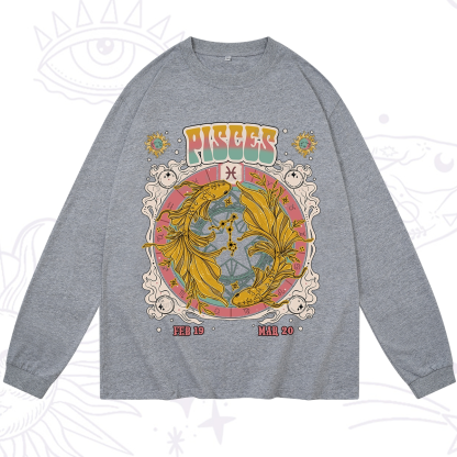 Purplehecate Pisces Cosmic Zodiac Long Sleeve T-Shirt