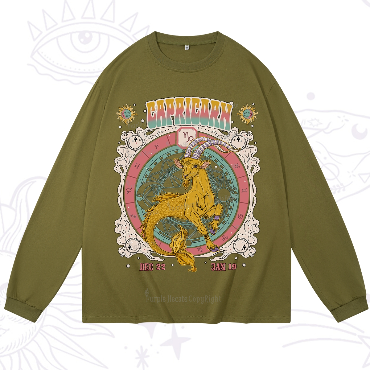 Purplehecate Capricorn Cosmic Zodiac Long Sleeve T-Shirt