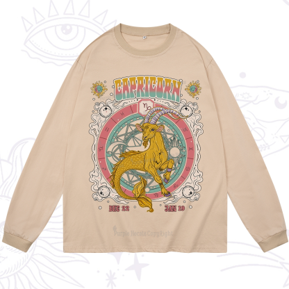Purplehecate Capricorn Cosmic Zodiac Long Sleeve T-Shirt