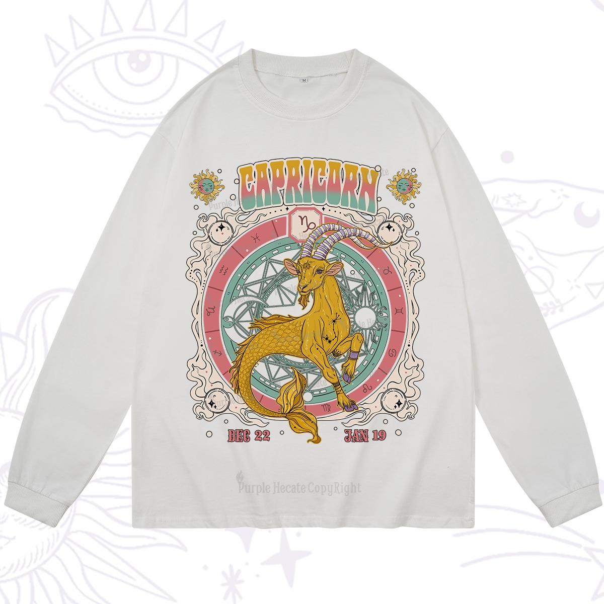 Purplehecate Capricorn Cosmic Zodiac Long Sleeve T-Shirt