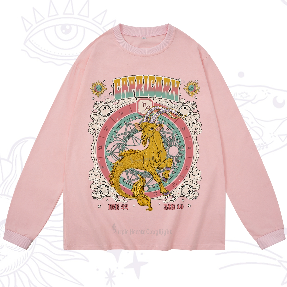 Purplehecate Capricorn Cosmic Zodiac Long Sleeve T-Shirt