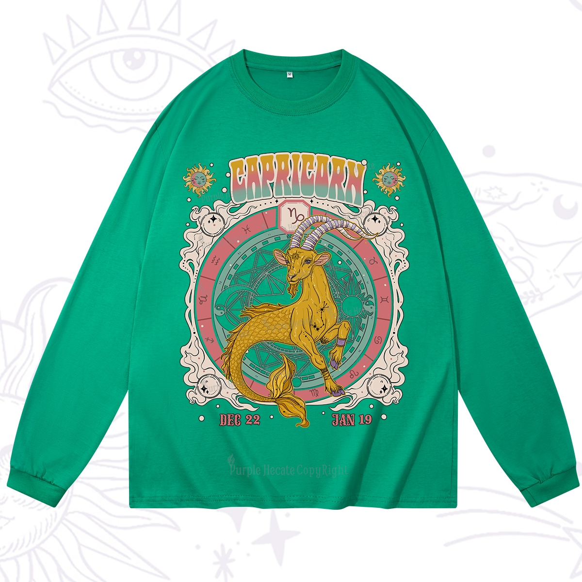 Purplehecate Capricorn Cosmic Zodiac Long Sleeve T-Shirt