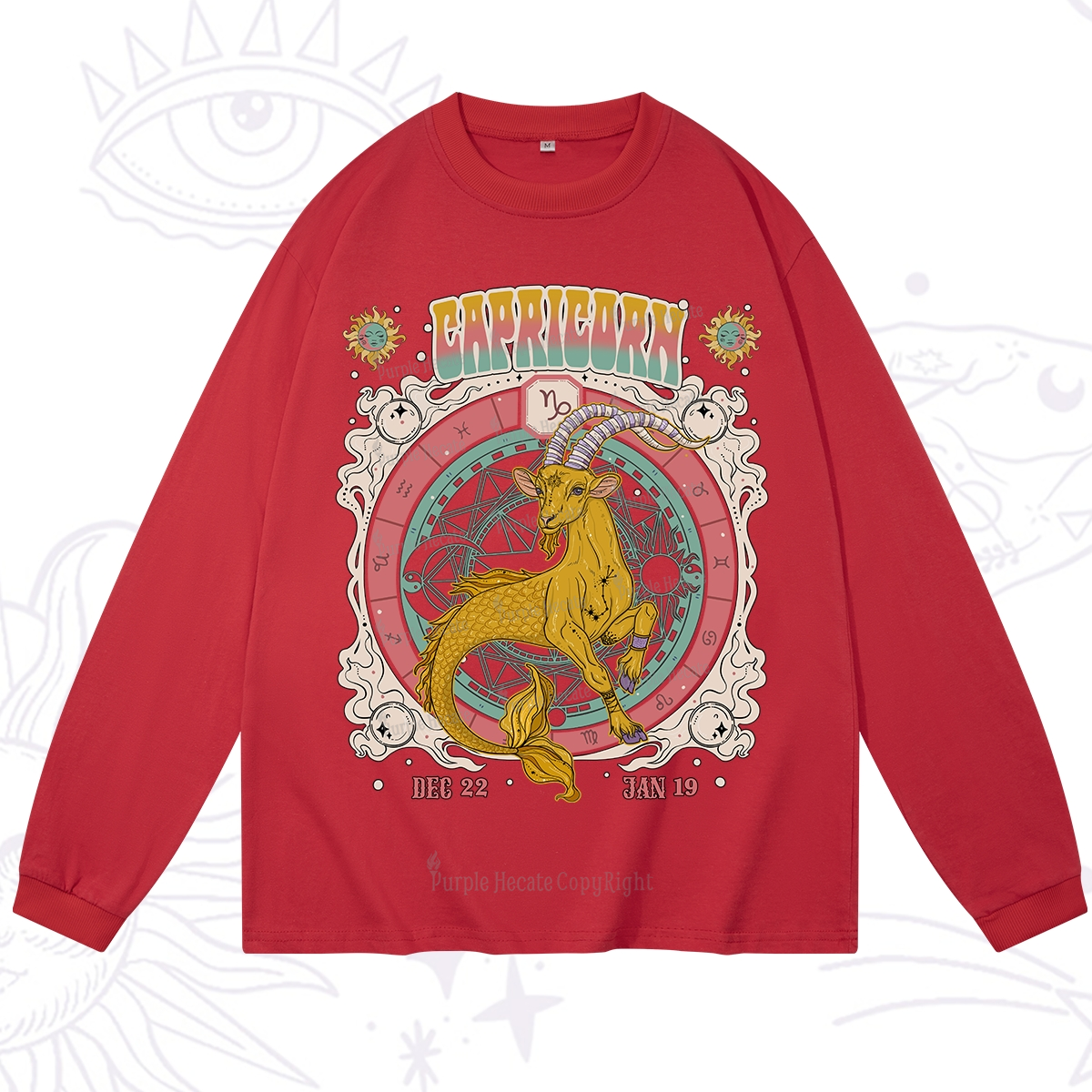 Purplehecate Capricorn Cosmic Zodiac Long Sleeve T-Shirt