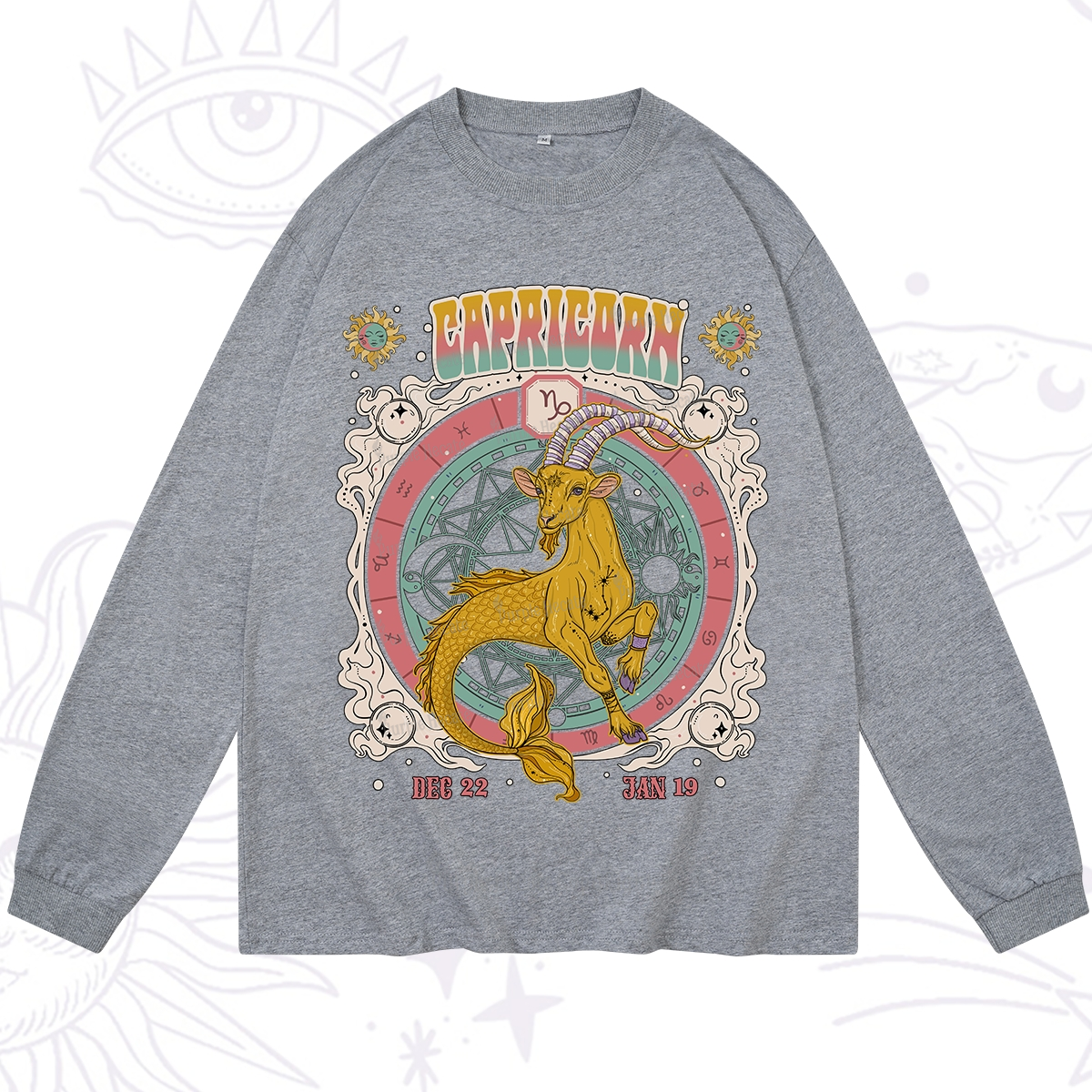 Purplehecate Capricorn Cosmic Zodiac Long Sleeve T-Shirt
