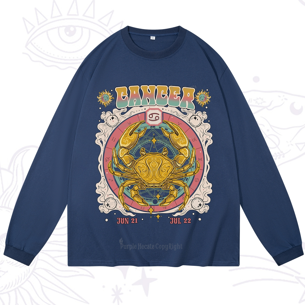 Purplehecate Cancer Cosmic Zodiac Long Sleeve T-Shirt