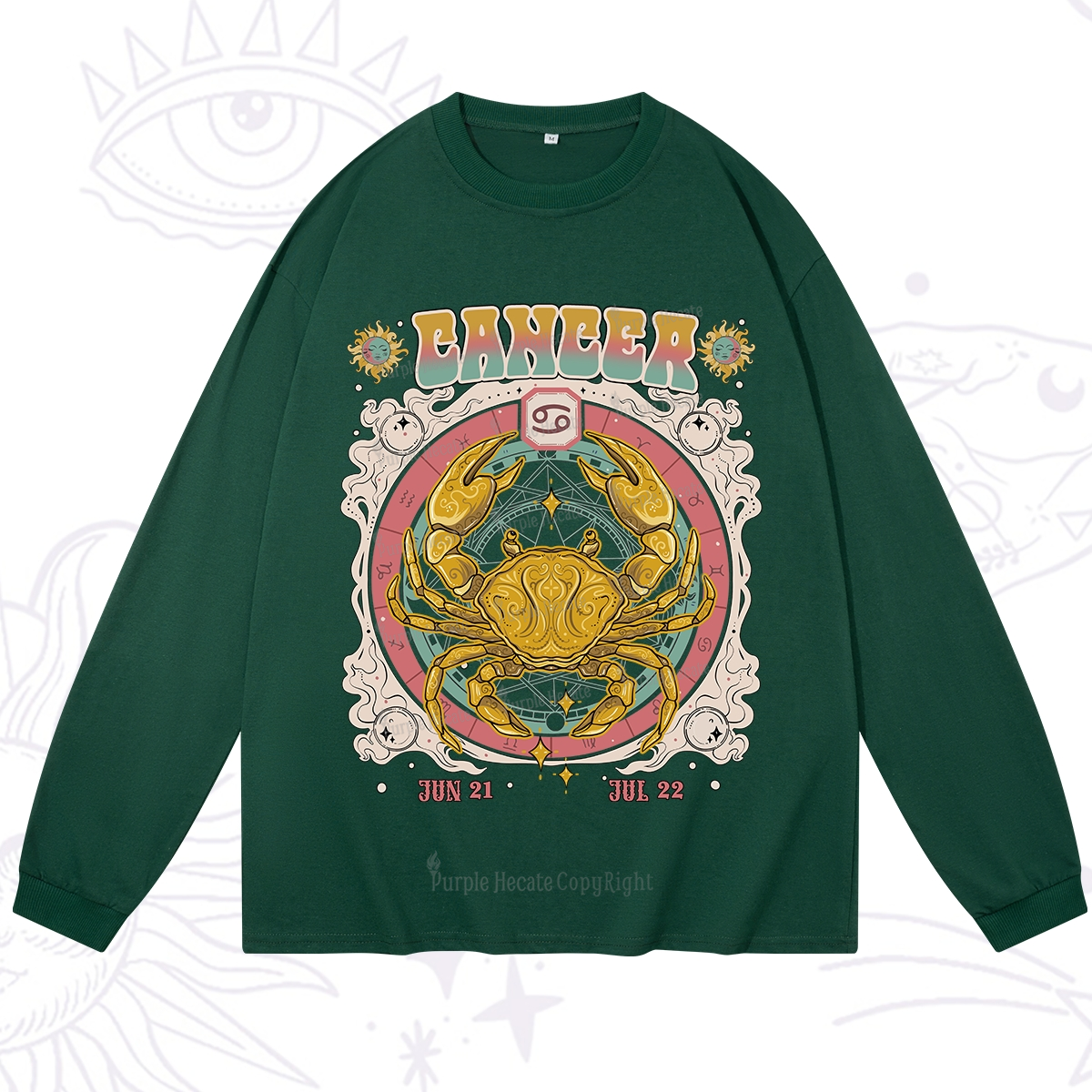 Purplehecate Cancer Cosmic Zodiac Long Sleeve T-Shirt