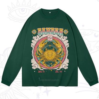 Purplehecate Cancer Cosmic Zodiac Long Sleeve T-Shirt