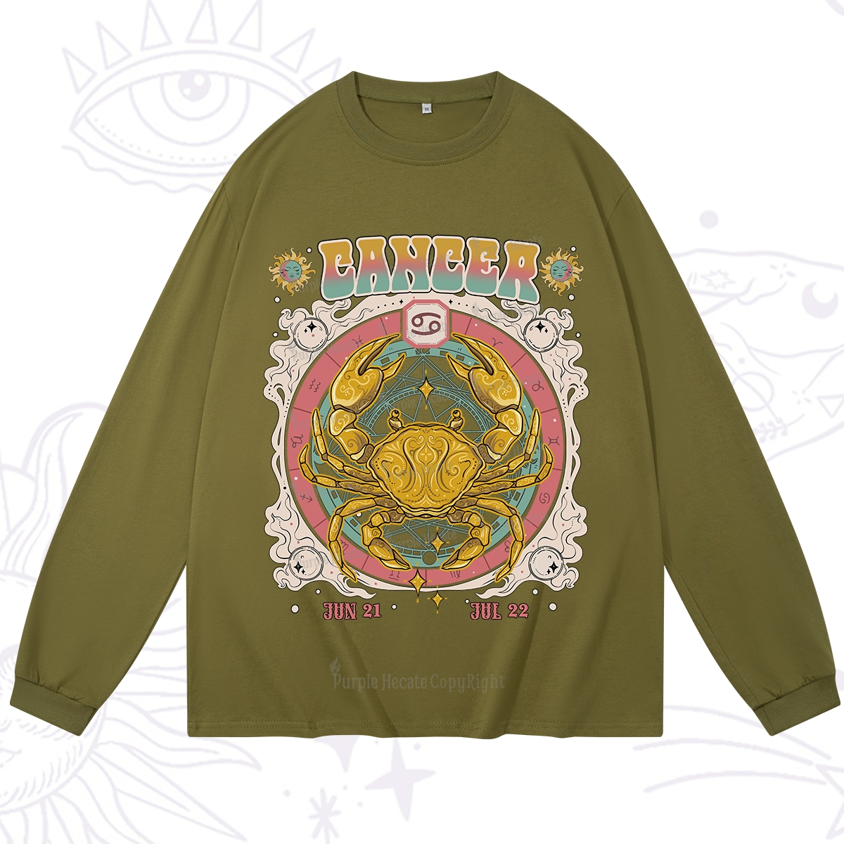 Purplehecate Cancer Cosmic Zodiac Long Sleeve T-Shirt