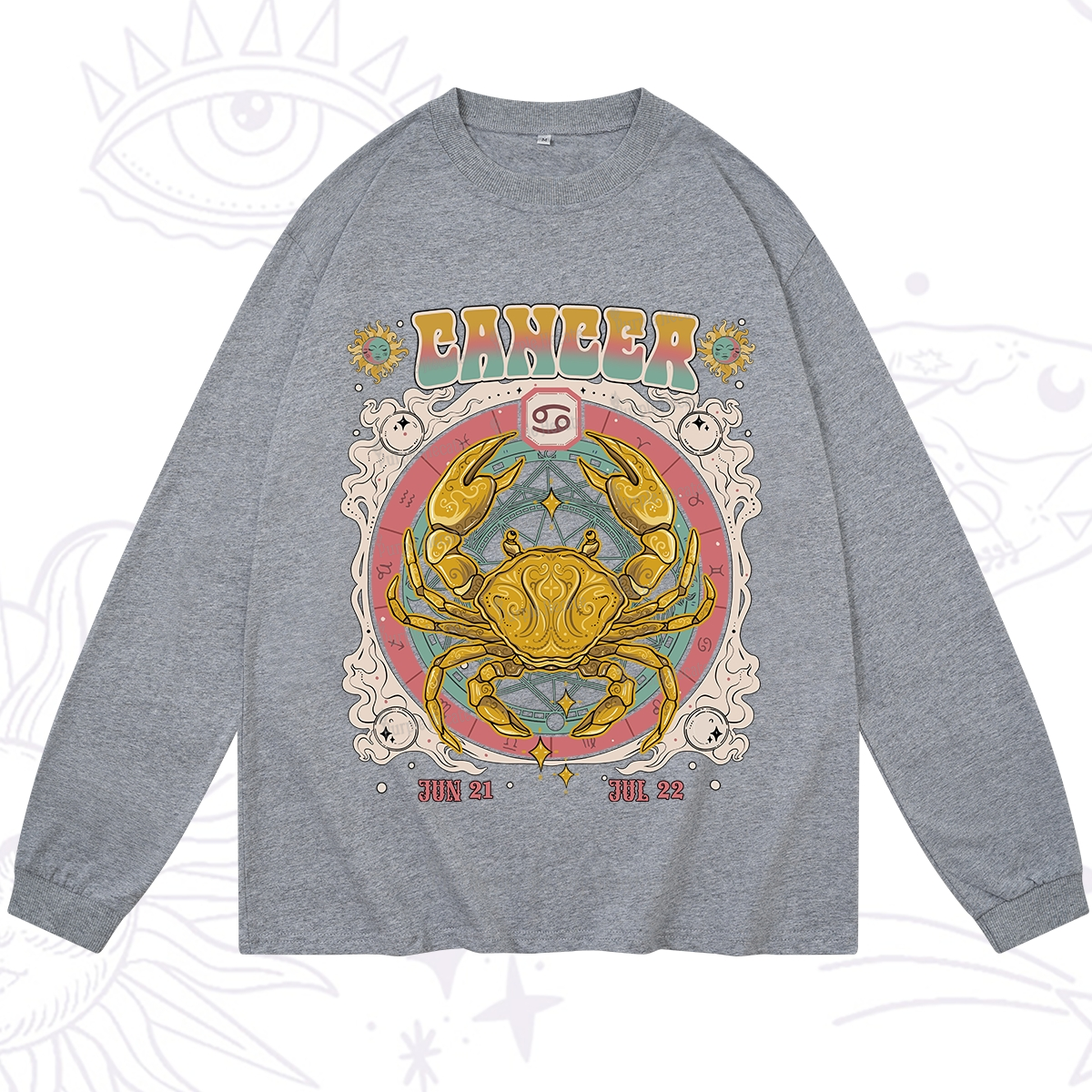 Purplehecate Cancer Cosmic Zodiac Long Sleeve T-Shirt