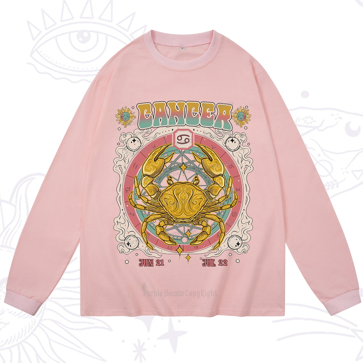 Purplehecate Cancer Cosmic Zodiac Long Sleeve T-Shirt