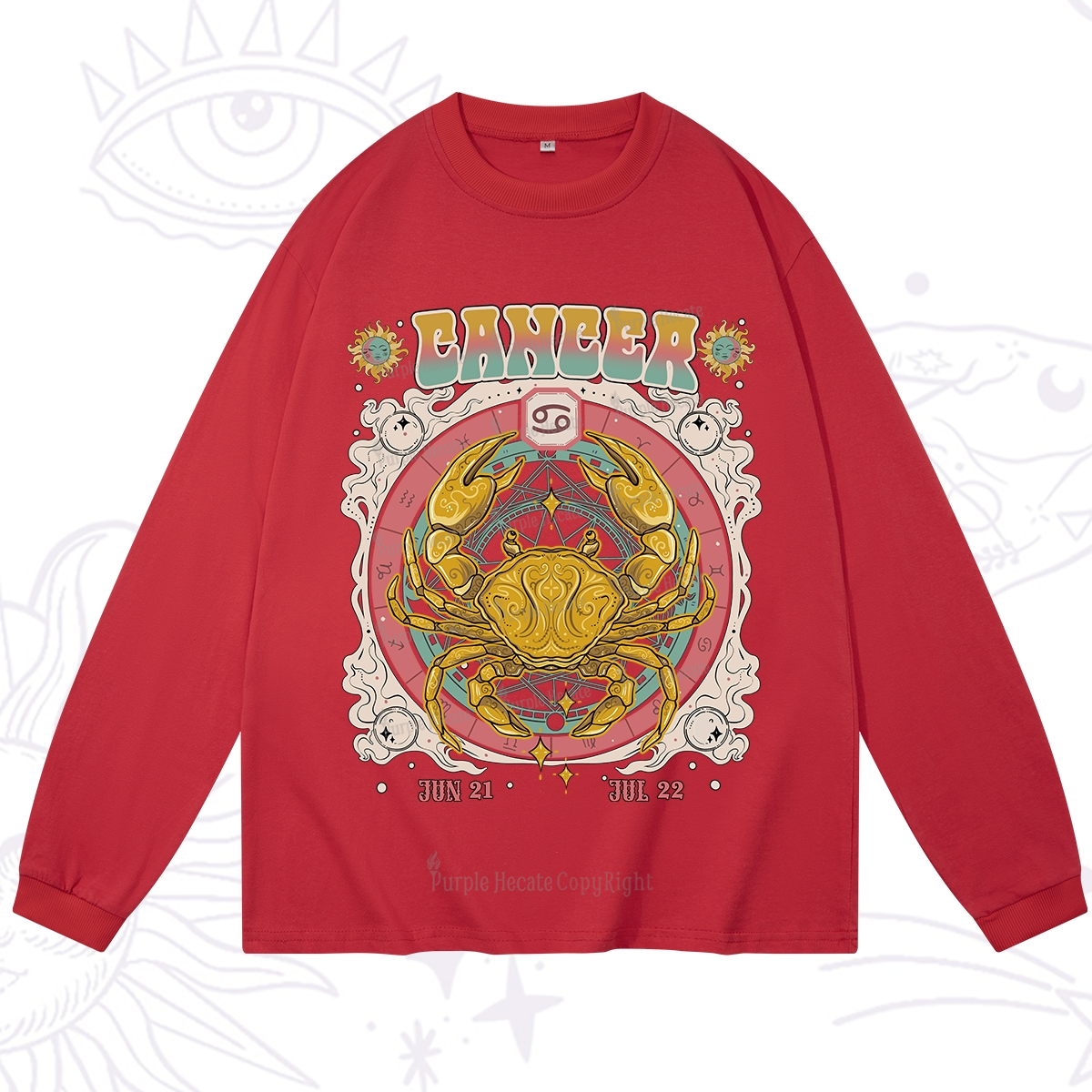Purplehecate Cancer Cosmic Zodiac Long Sleeve T-Shirt