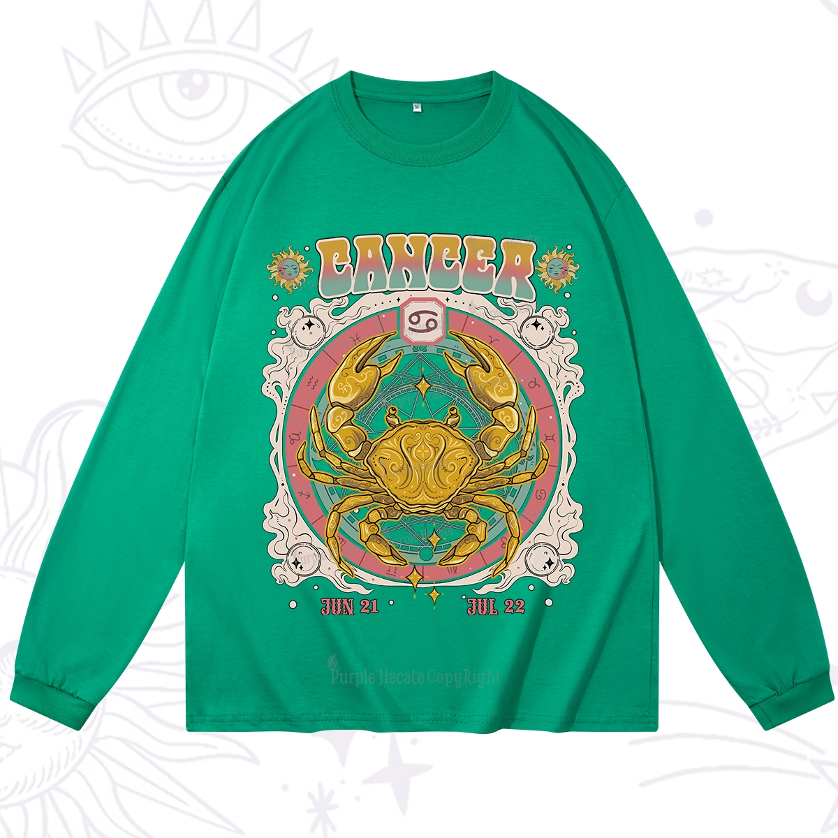 Purplehecate Cancer Cosmic Zodiac Long Sleeve T-Shirt