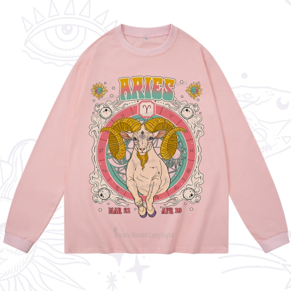 Purplehecate Aries Cosmic Zodiac Long Sleeve T-Shirt