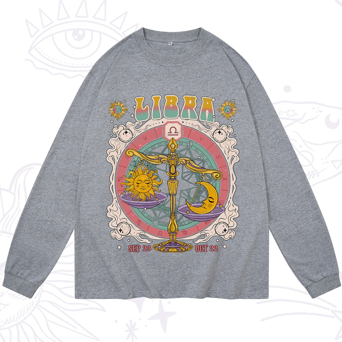 Purplehecate Libra Cosmic Zodiac Long Sleeve T-Shirt