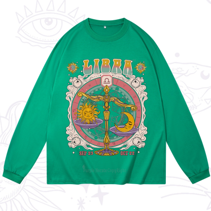 Purplehecate Libra Cosmic Zodiac Long Sleeve T-Shirt