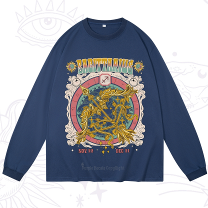 Purplehecate Sagittarius Cosmic Zodiac Long Sleeve T-Shirt