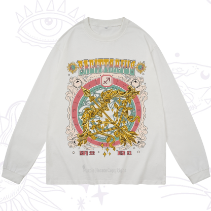 Purplehecate Sagittarius Cosmic Zodiac Long Sleeve T-Shirt