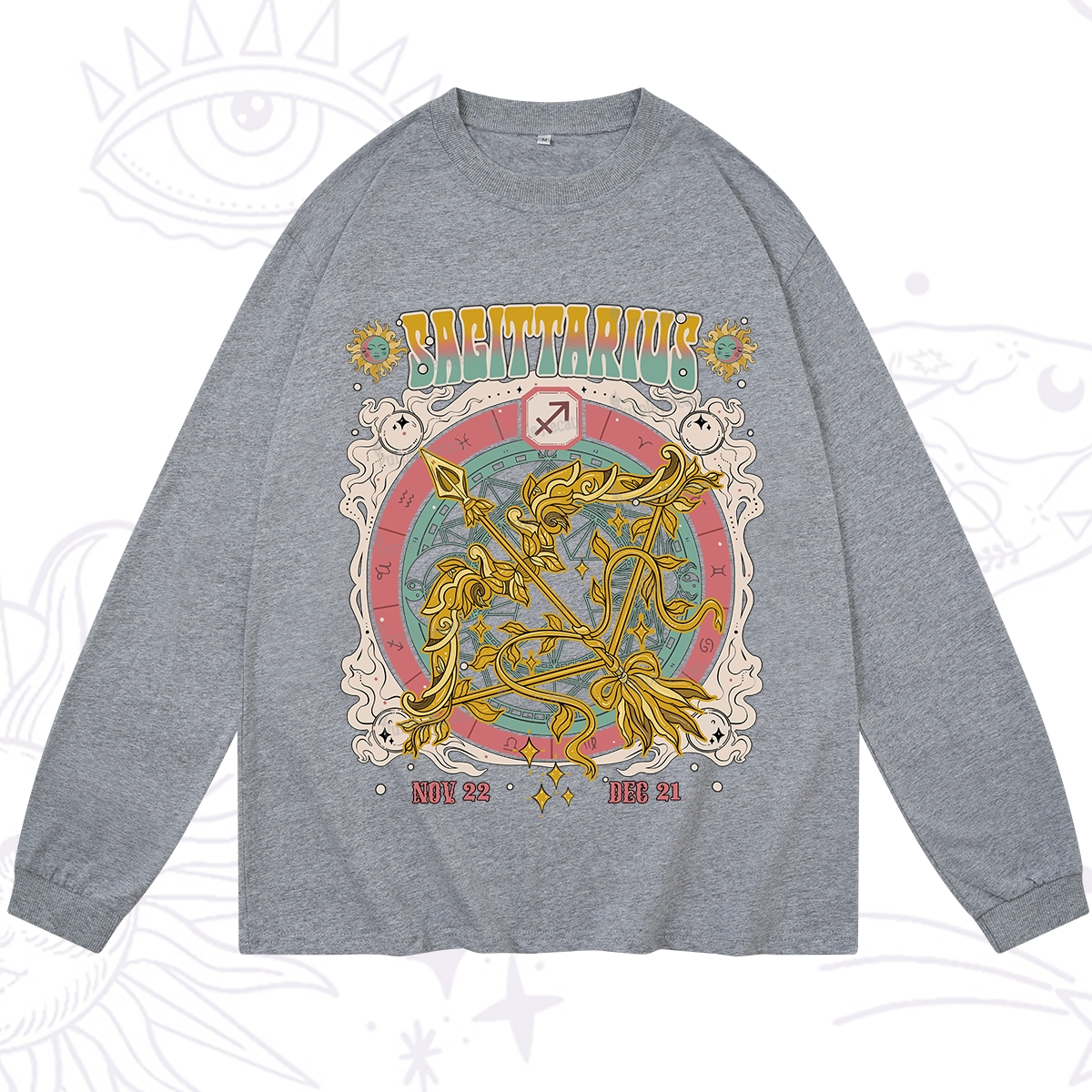 Purplehecate Sagittarius Cosmic Zodiac Long Sleeve T-Shirt