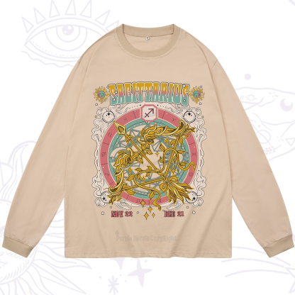 Purplehecate Sagittarius Cosmic Zodiac Long Sleeve T-Shirt