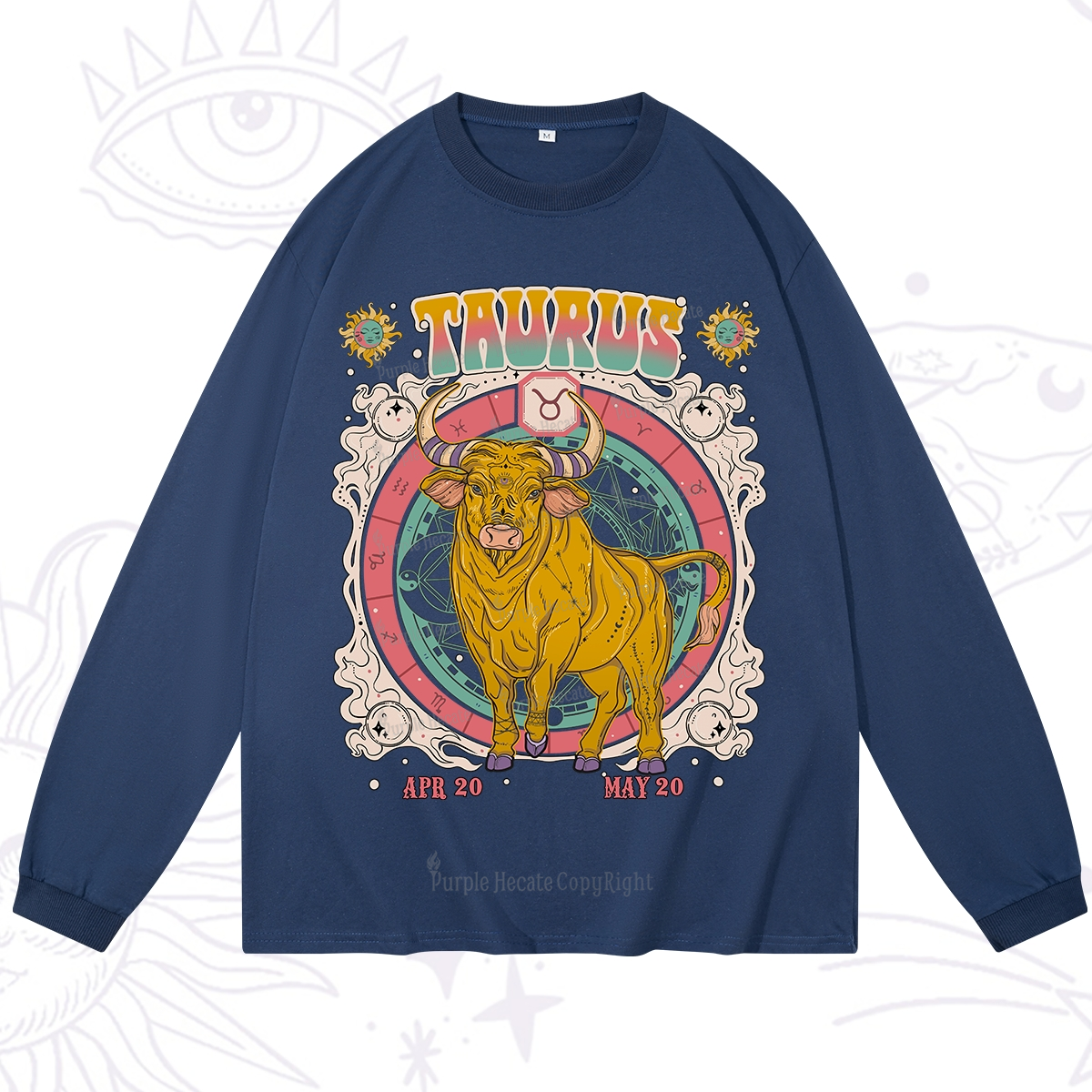 Purplehecate Taurus Cosmic Zodiac  Long Sleeve T-Shirt