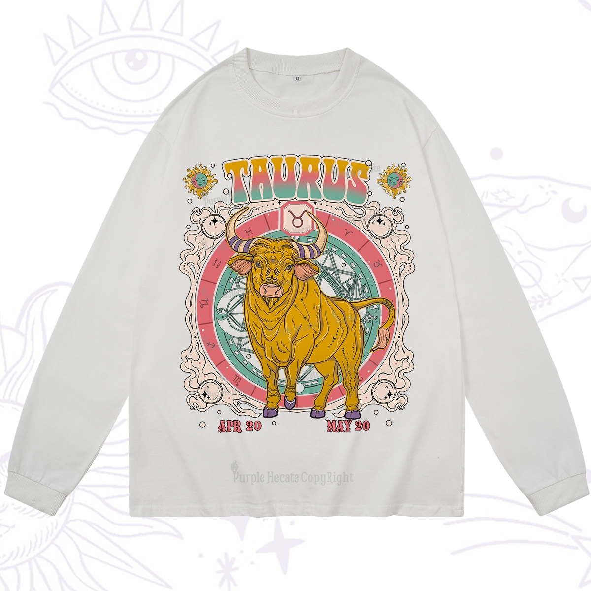 Purplehecate Taurus Cosmic Zodiac  Long Sleeve T-Shirt