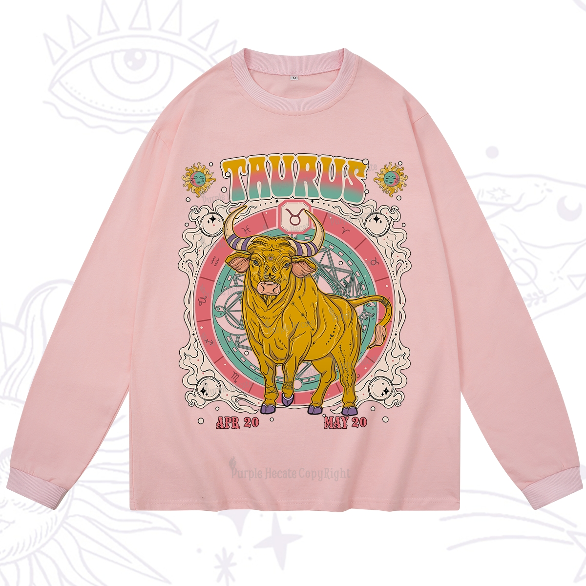 Purplehecate Taurus Cosmic Zodiac  Long Sleeve T-Shirt