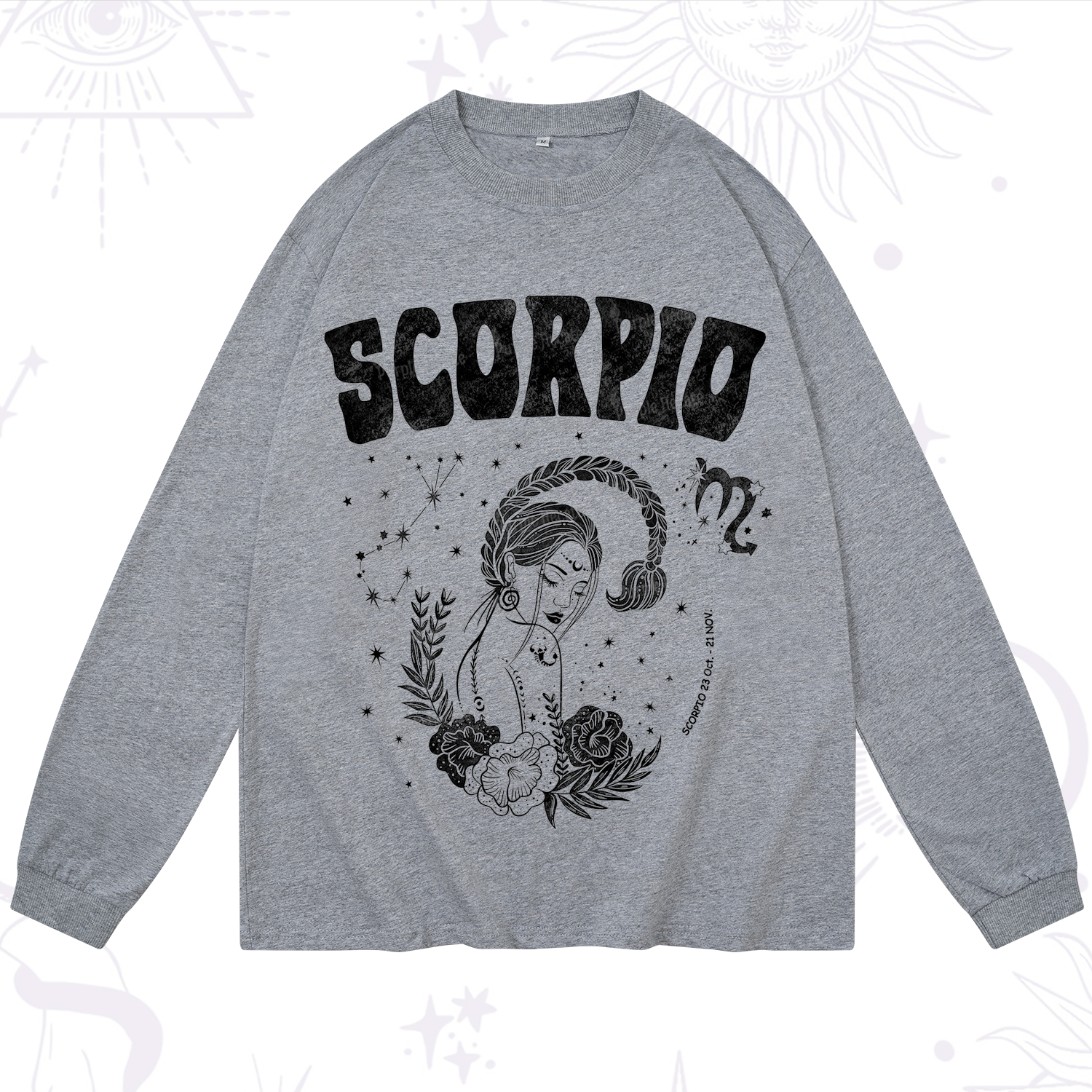 Purplehecate Scorpio Zodiac Glyphs  Long Sleeve T-Shirt
