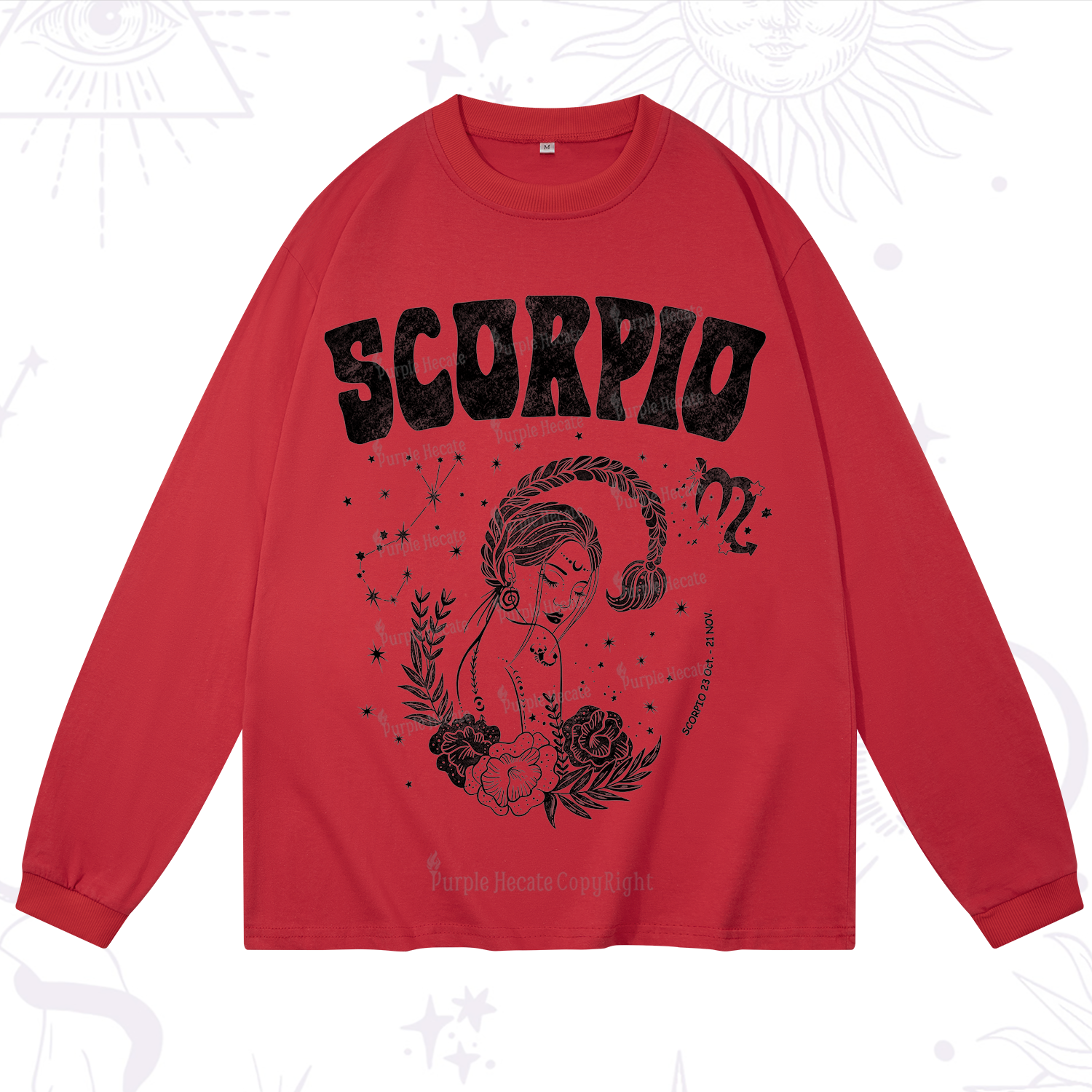 Purplehecate Scorpio Zodiac Glyphs  Long Sleeve T-Shirt