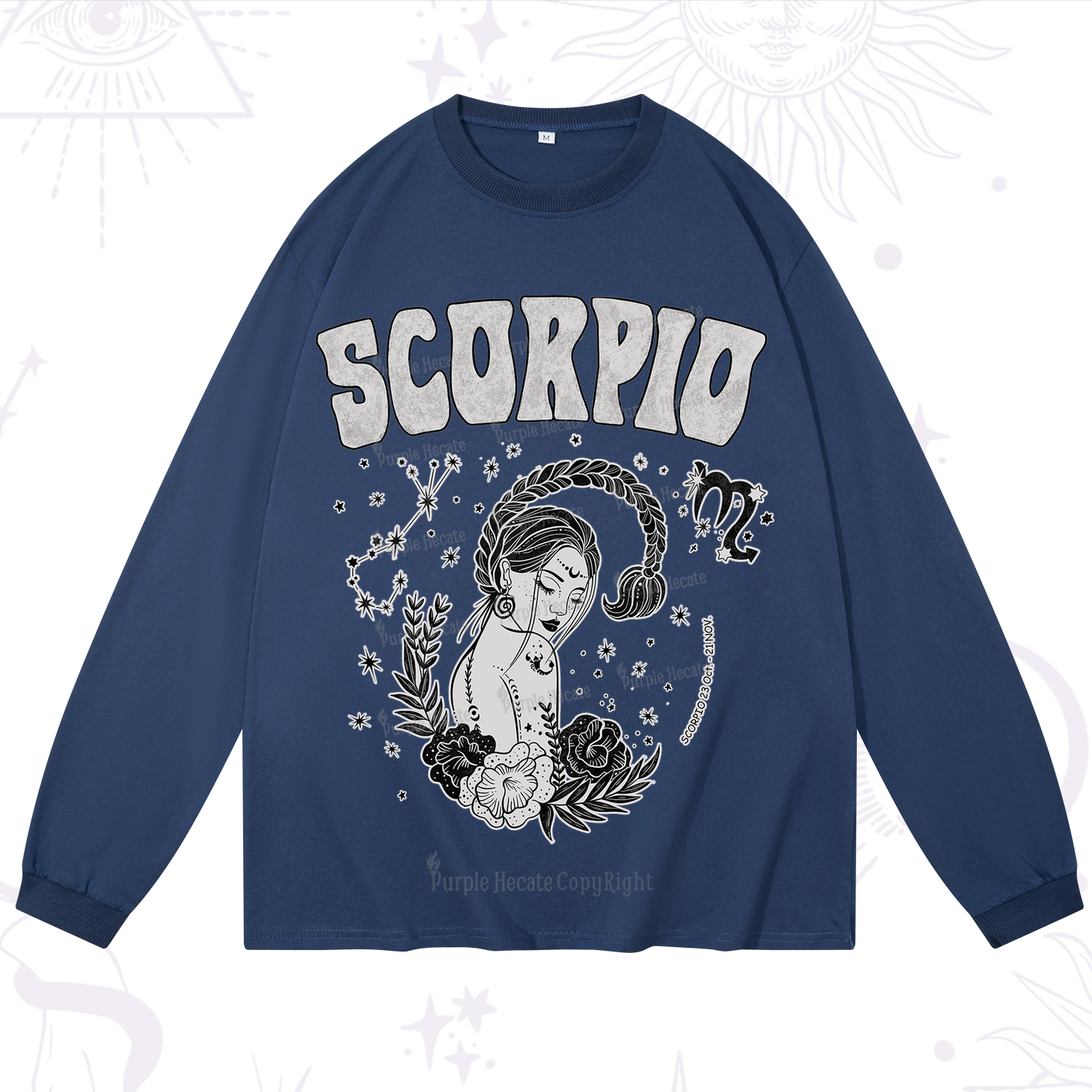 Purplehecate Scorpio Zodiac Glyphs  Long Sleeve T-Shirt