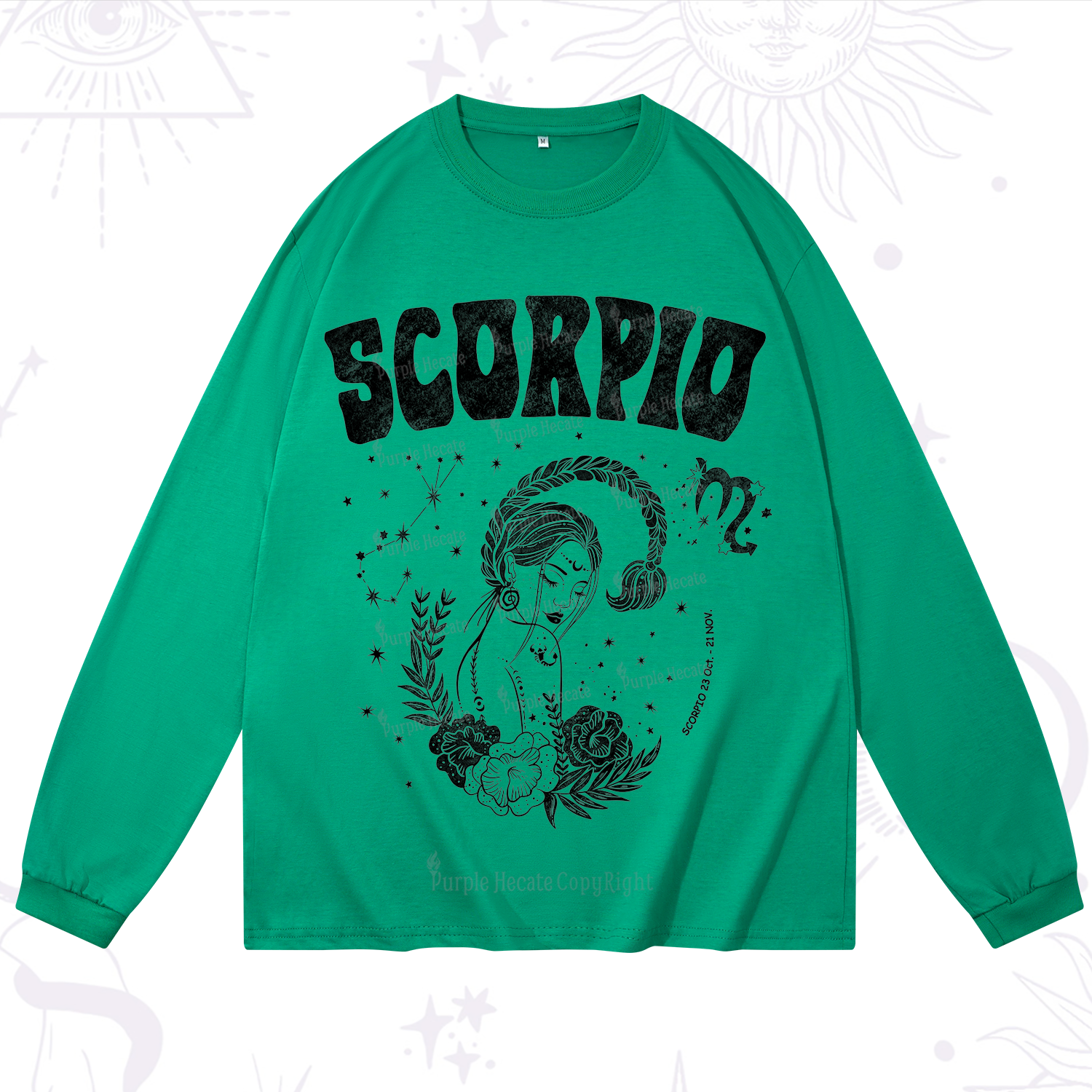 Purplehecate Scorpio Zodiac Glyphs  Long Sleeve T-Shirt