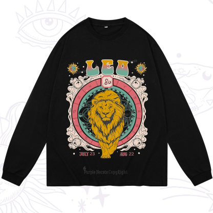 Purplehecate Leo Cosmic Zodiac Long Sleeve T-Shirt