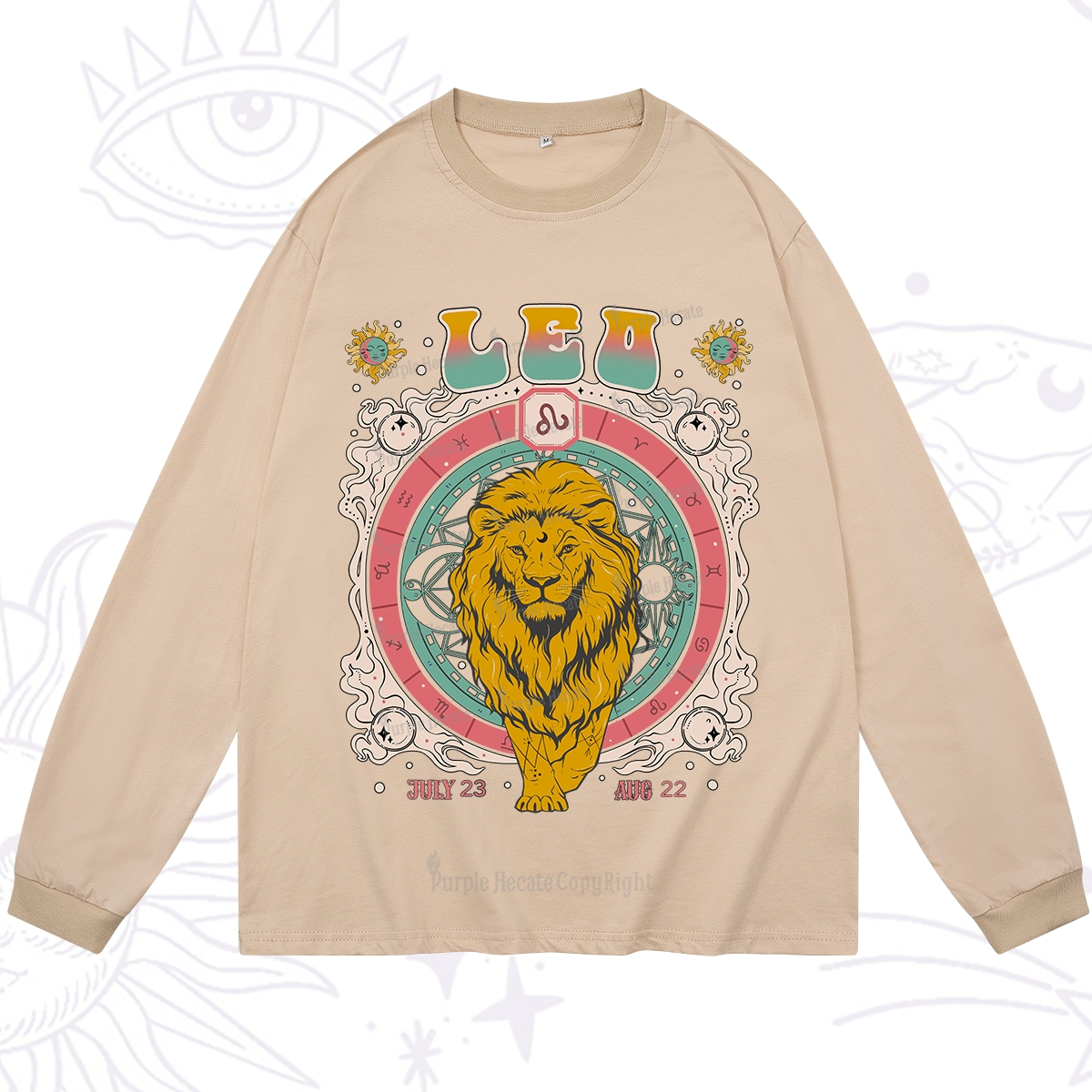 Purplehecate Leo Cosmic Zodiac Long Sleeve T-Shirt