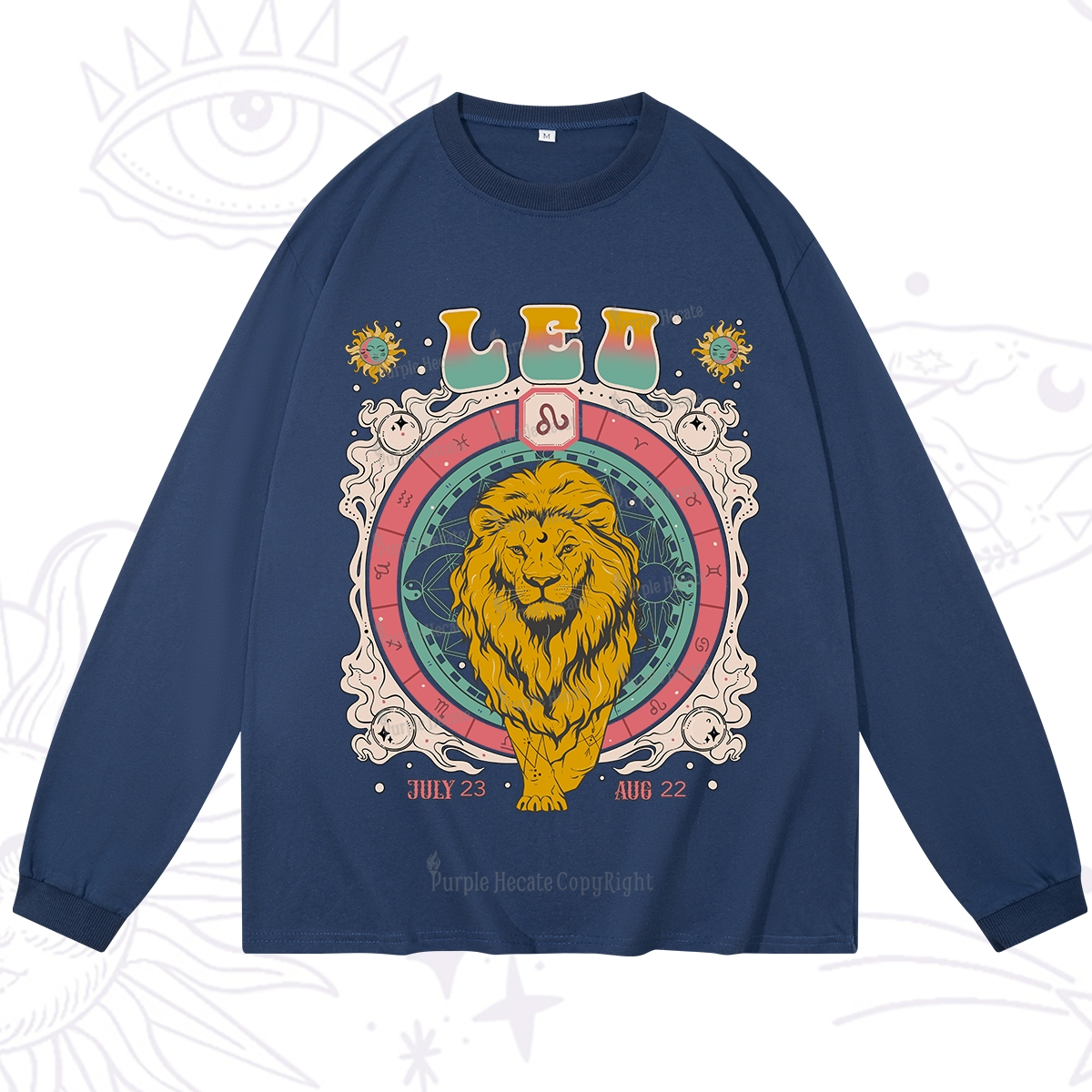 Purplehecate Leo Cosmic Zodiac Long Sleeve T-Shirt