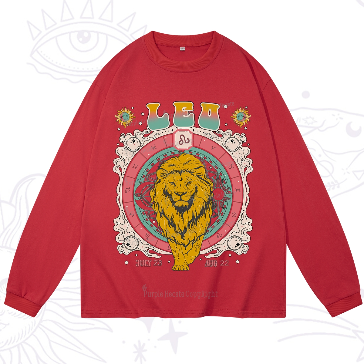 Purplehecate Leo Cosmic Zodiac Long Sleeve T-Shirt