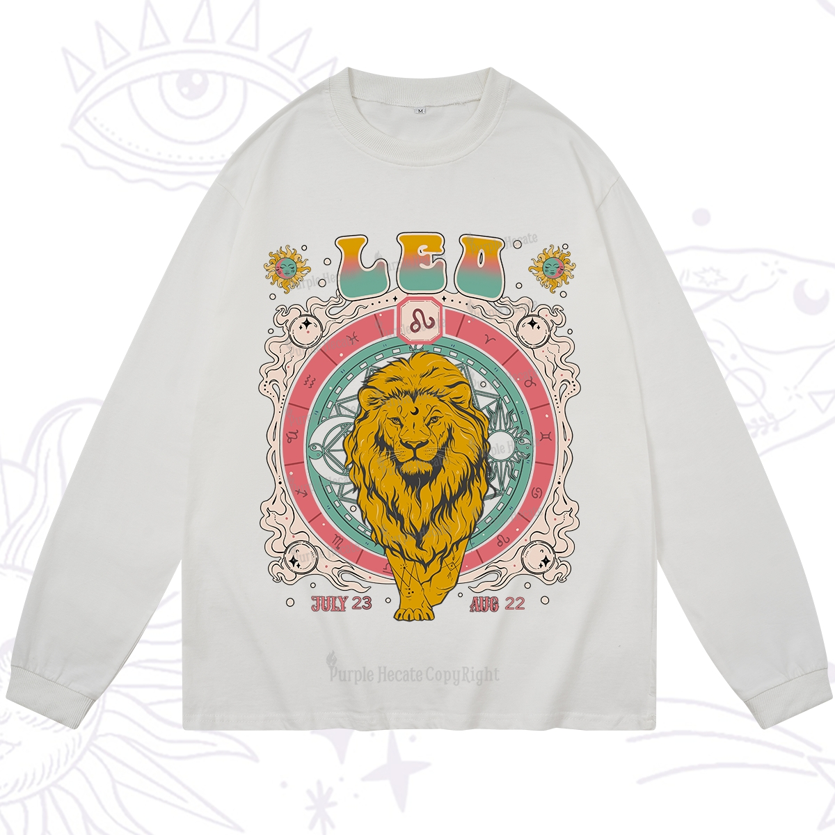 Purplehecate Leo Cosmic Zodiac Long Sleeve T-Shirt