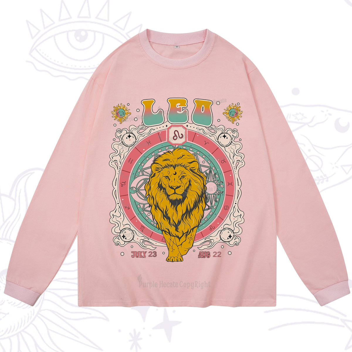 Purplehecate Leo Cosmic Zodiac Long Sleeve T-Shirt