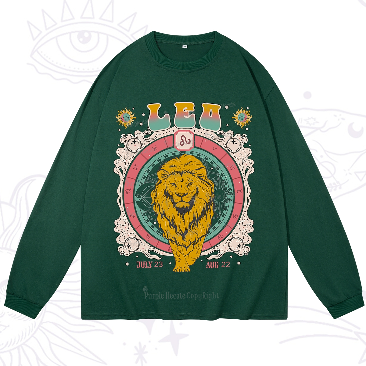 Purplehecate Leo Cosmic Zodiac Long Sleeve T-Shirt
