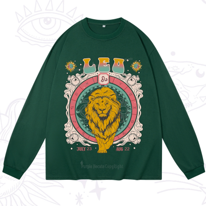 Purplehecate Leo Cosmic Zodiac Long Sleeve T-Shirt