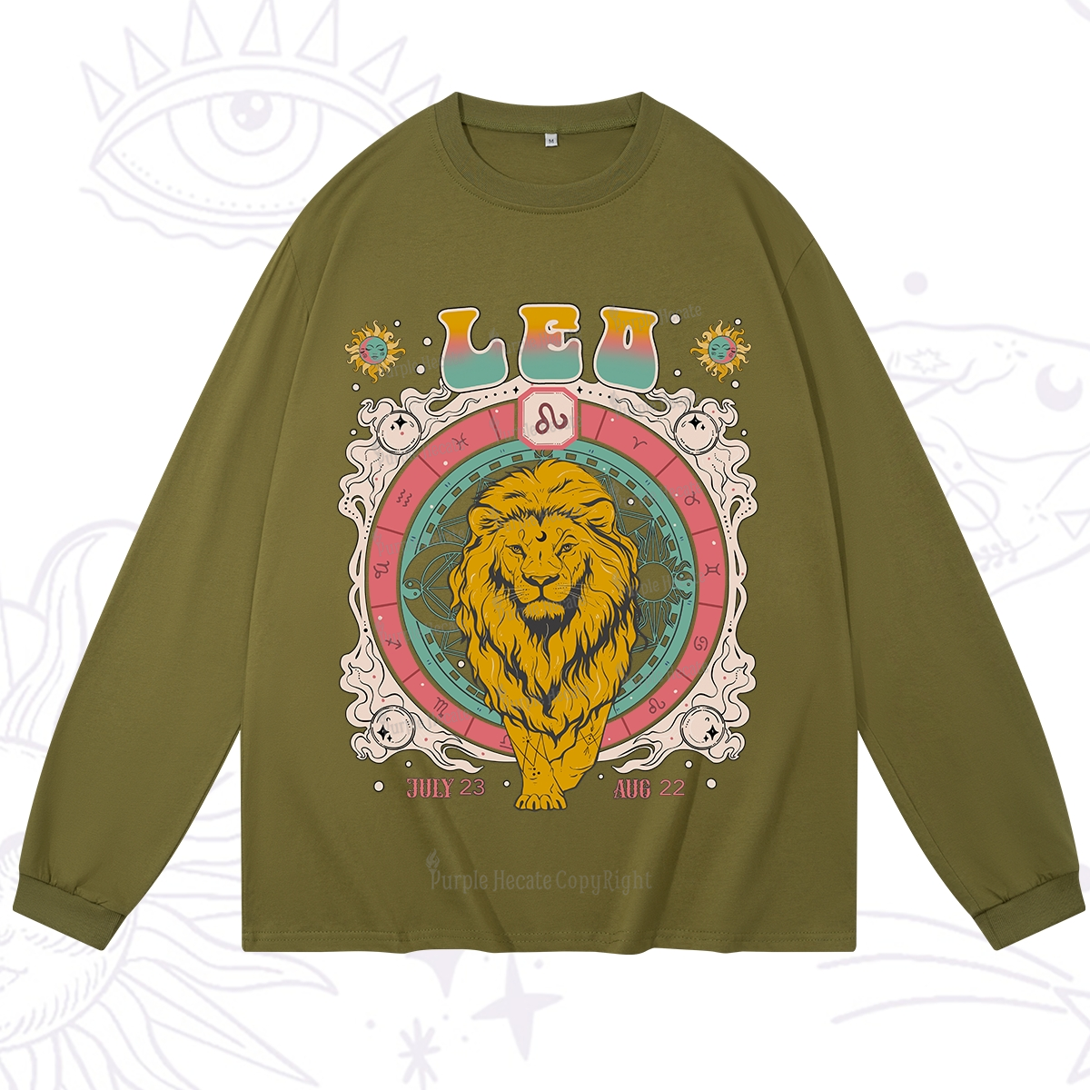 Purplehecate Leo Cosmic Zodiac Long Sleeve T-Shirt