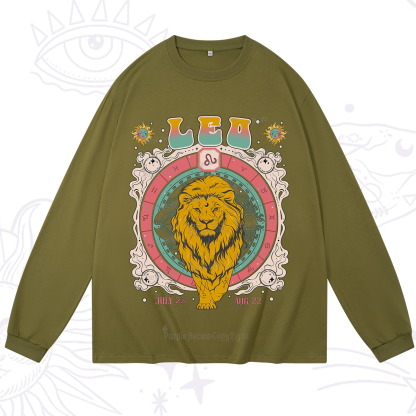 Purplehecate Leo Cosmic Zodiac Long Sleeve T-Shirt
