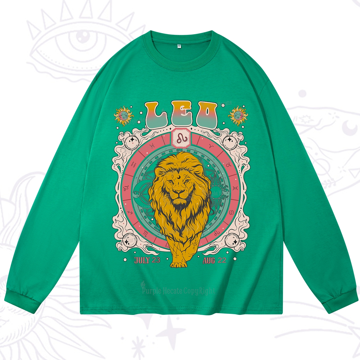 Purplehecate Leo Cosmic Zodiac Long Sleeve T-Shirt
