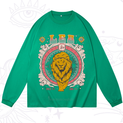 Purplehecate Leo Cosmic Zodiac Long Sleeve T-Shirt