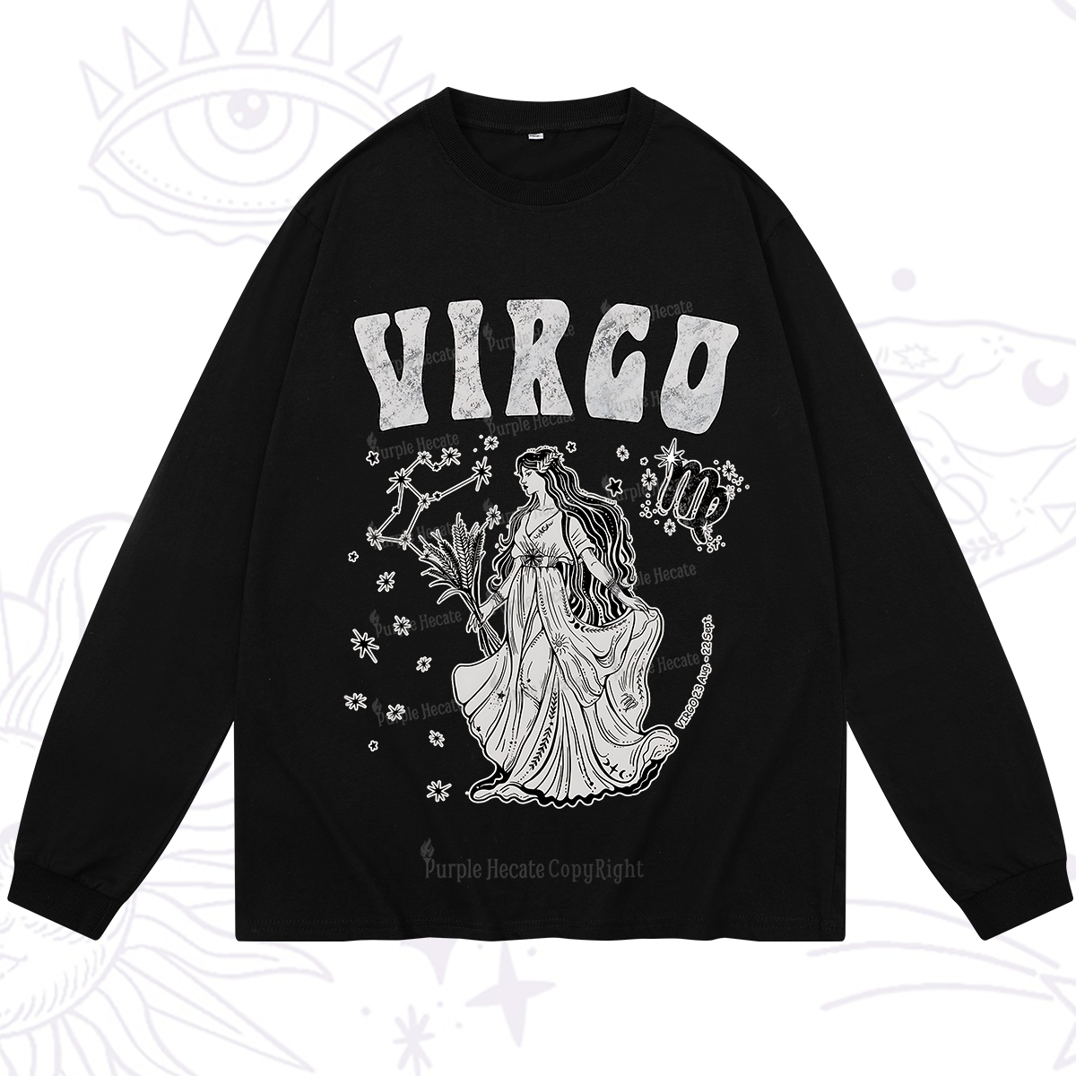 Purplehecate Virgo Starshine Zodiac Long Sleeve T-Shirt