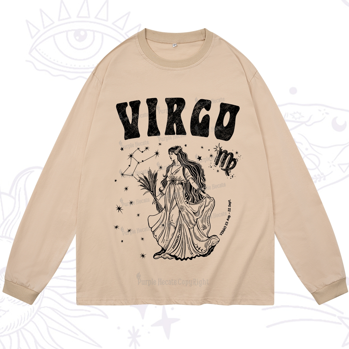 Purplehecate Virgo Starshine Zodiac Long Sleeve T-Shirt